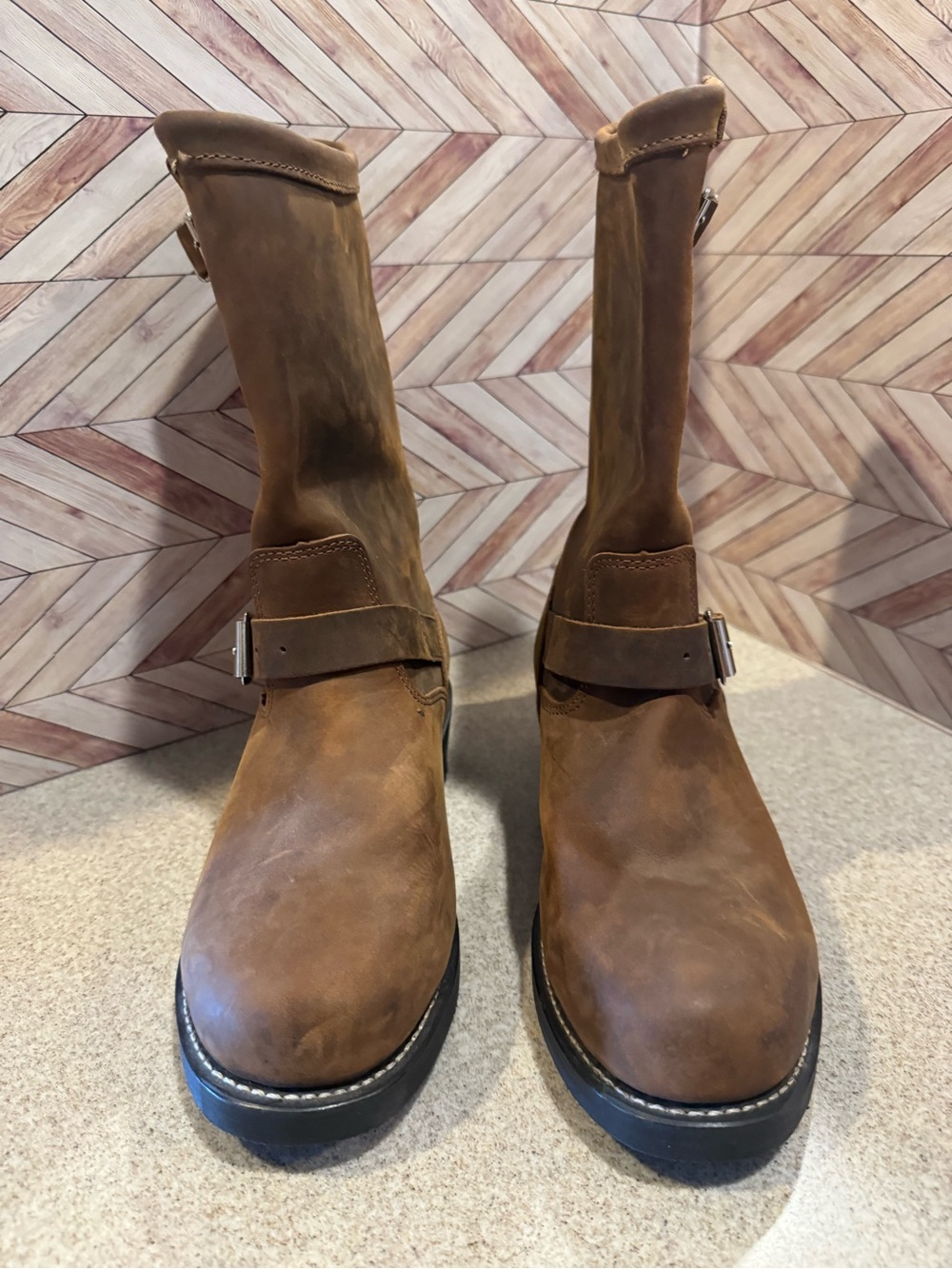 Mens 9.5 Cody James engineer motorcycle boots bucle round toe. Cj1320 leather - Picture 11 of 12
